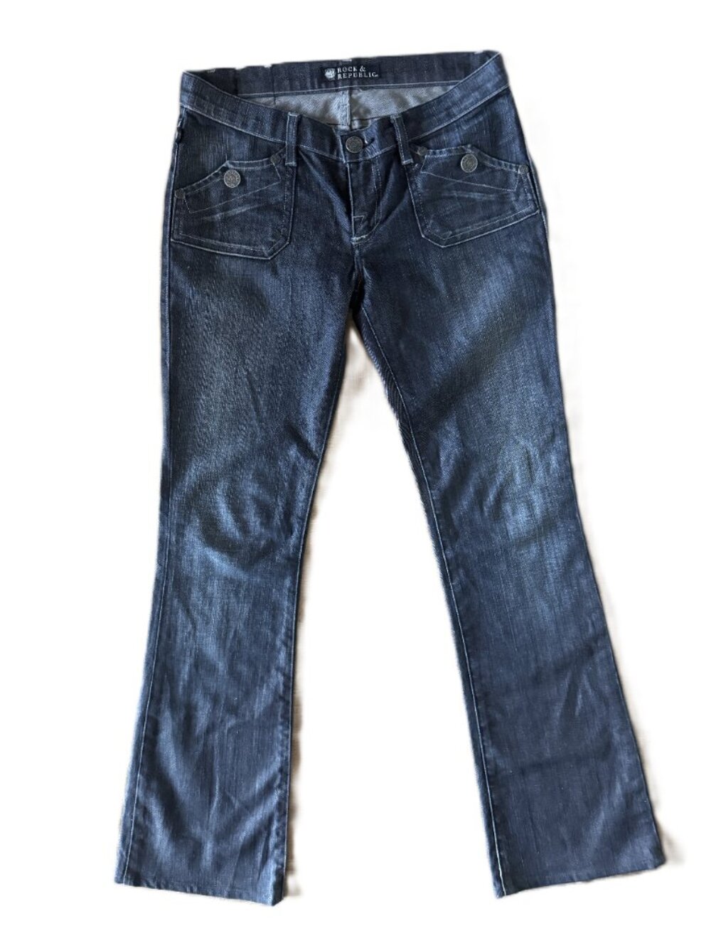 Rock & Republic Kasandra Bootcut Jeans | Dark Wash Stretch Denim | Size 27 - Picture 4 of 7
